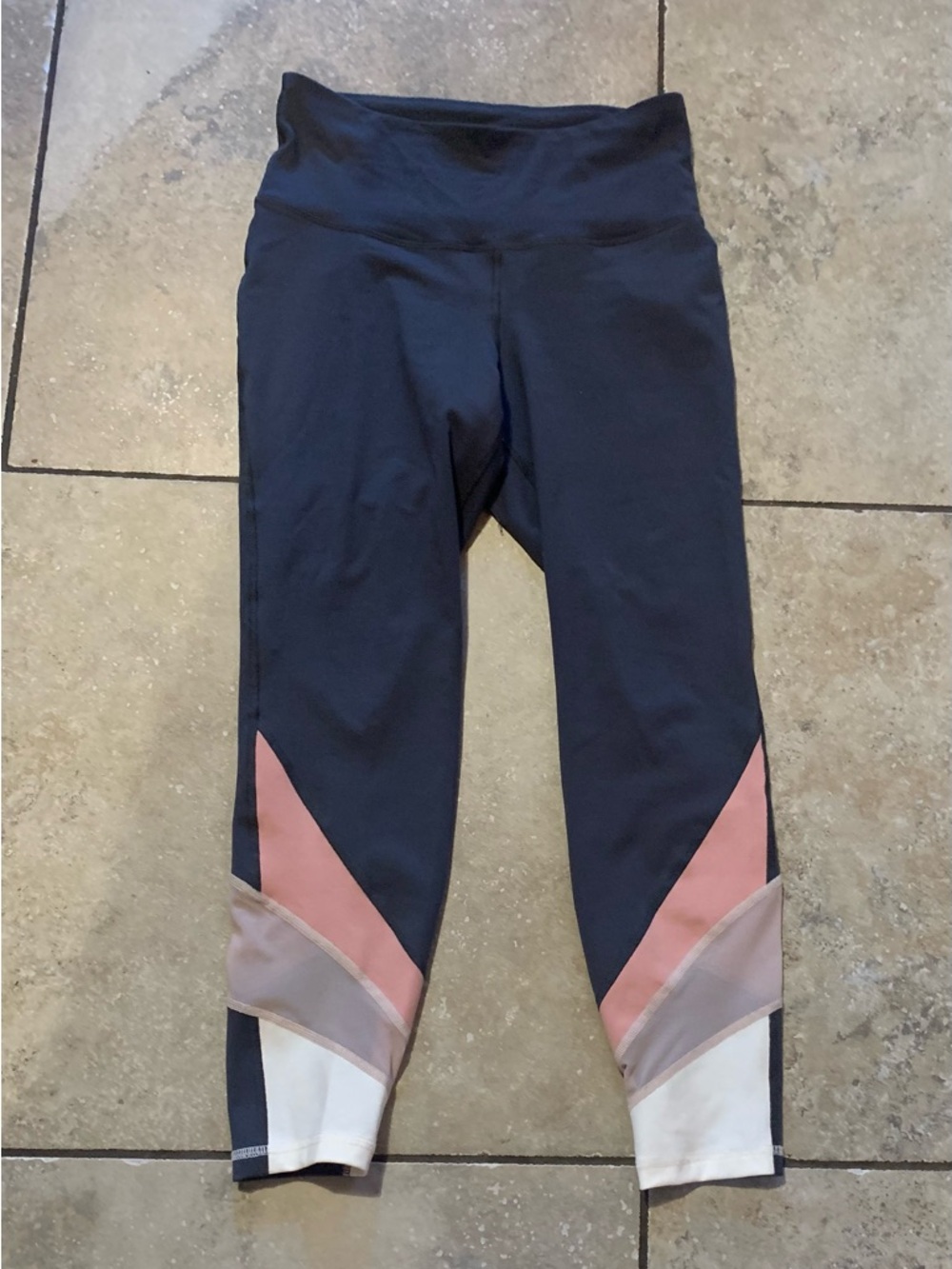 Old Navy Active Go-Dry High Rise Colorblock Leggings Women’s Medium M Gray Pink
